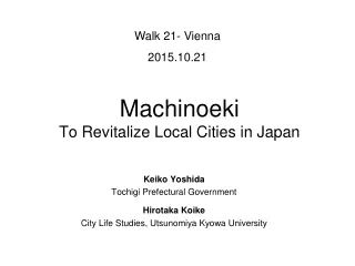 Machinoeki To Revitalize Local Cities in Japan