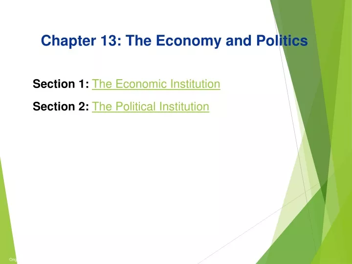 chapter 13 the economy and politics section