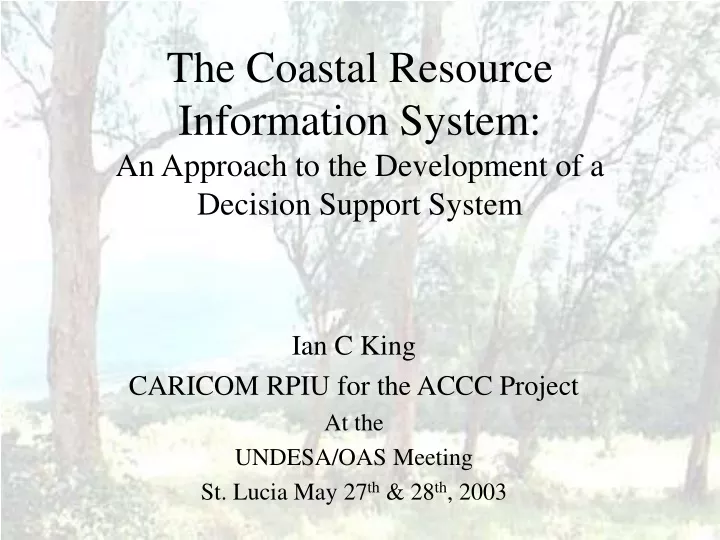 the coastal resource information system an approach to the development of a decision support system