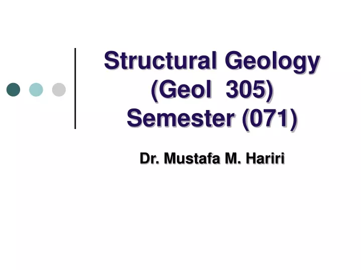 structural geology geol 305 semester 071