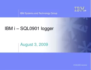 IBM i – SQL0901 logger