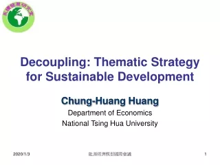 Decoupling: Thematic Strategy for Sustainable Development