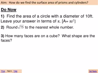 3)  How many faces are on a cube?  What shape are the faces?