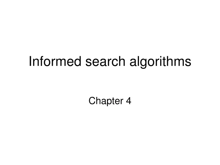 informed search algorithms