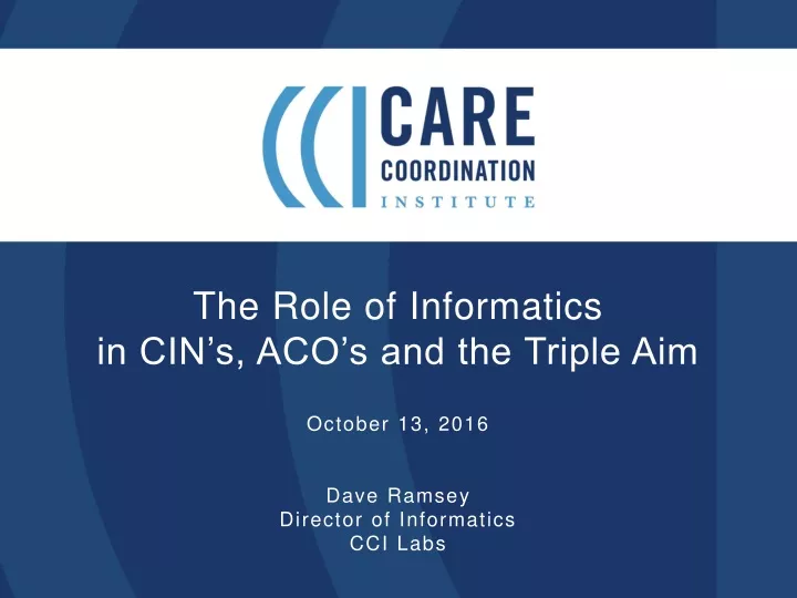 the role of informatics