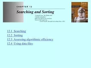 Chapter 12—Searching and Sorting
