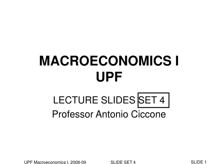macroeconomics i upf
