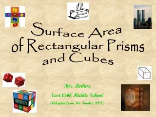 Surface Area  of Rectangular Prisms and Cubes