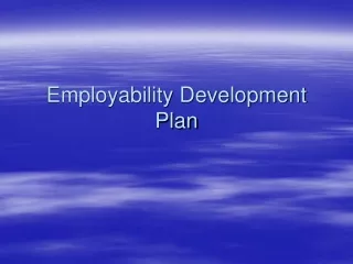 Employability Development Plan