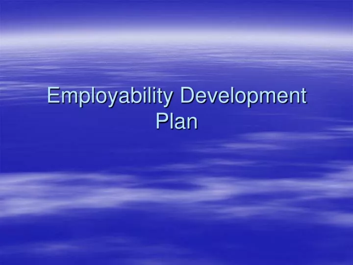 employability development plan