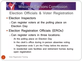 Election Officials &amp; Voter Registration