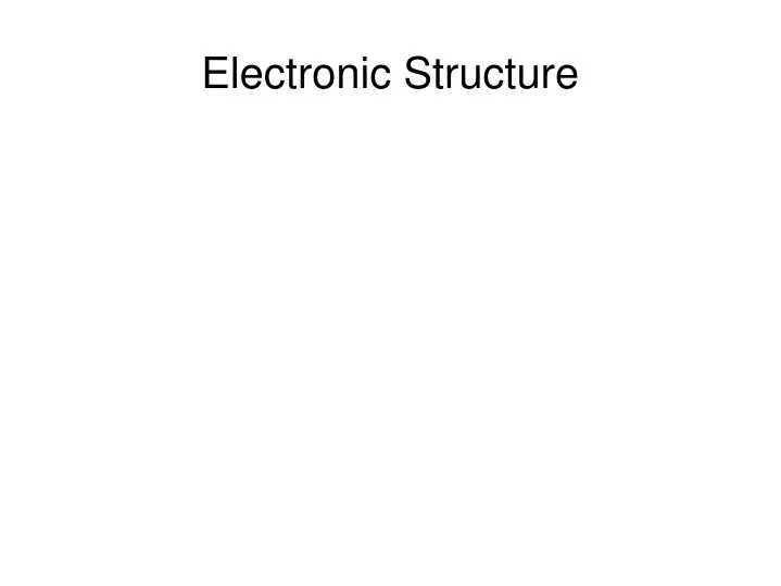 electronic structure