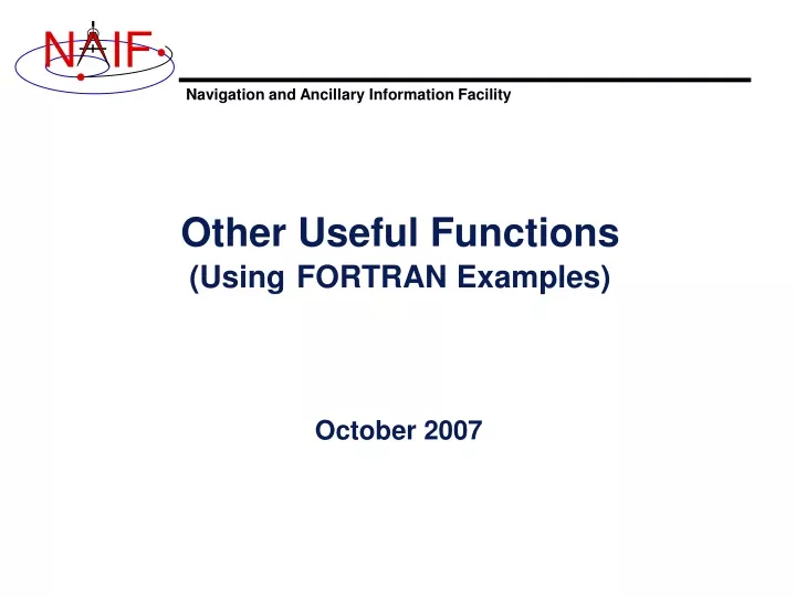 other useful functions using fortran examples