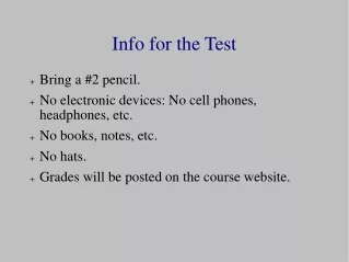 Info for the Test
