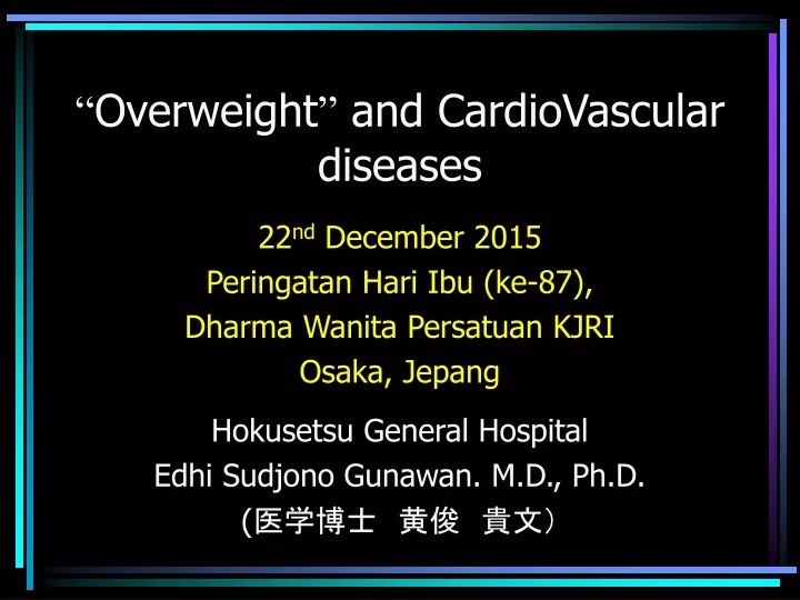 overweight and cardiovascular diseases