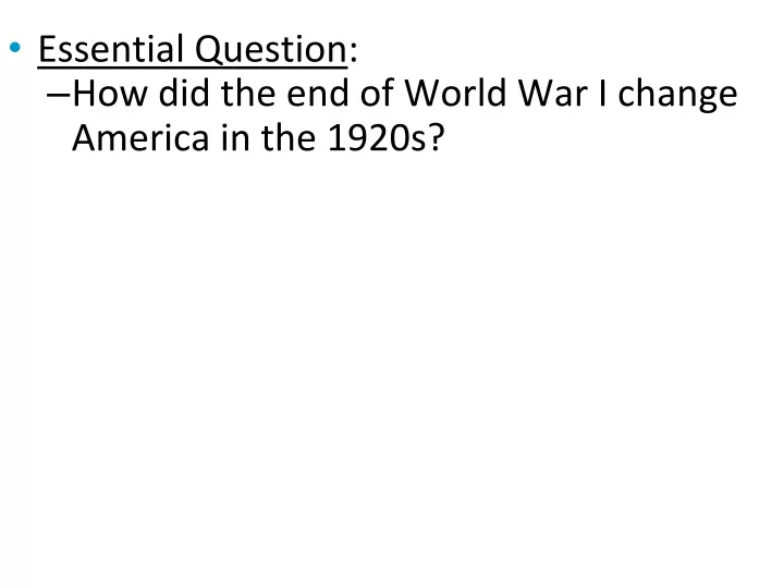 essential question how did the end of world