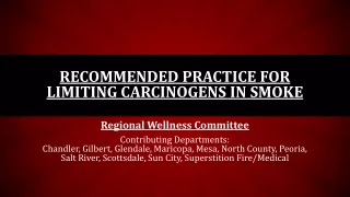 Recommended Practice for Limiting Carcinogens in Smoke