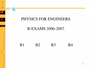 PHYSICS FOR ENGINEERS.  B-EXAMS 2006-2007.
