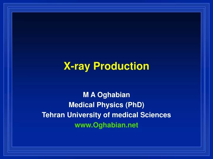 x ray production