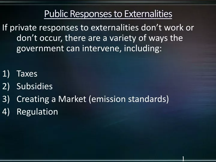 public responses to externalities