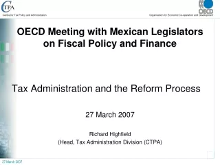 OECD Meeting with Mexican Legislators on Fiscal Policy and Finance