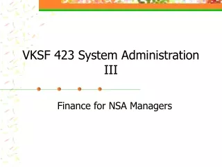 VKSF 423 System Administration III