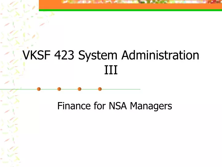 vksf 423 system administration iii