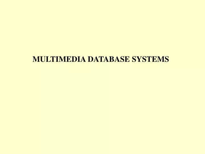 multimedia database systems