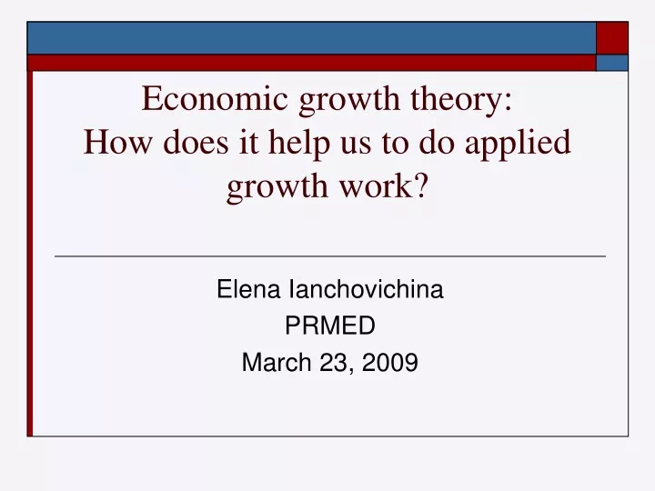 economic growth theory how does it help us to do applied growth work