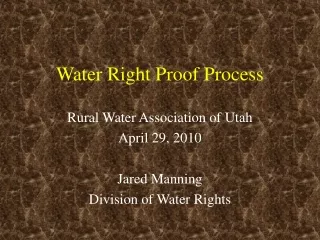 Water Right Proof Process