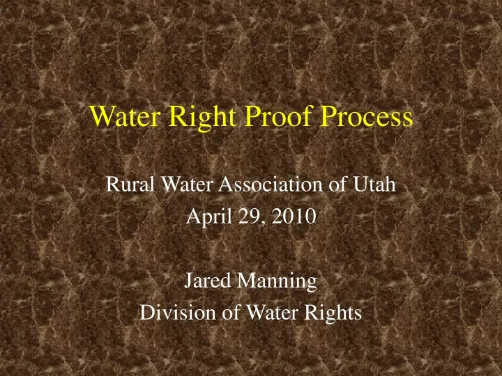 water right proof process