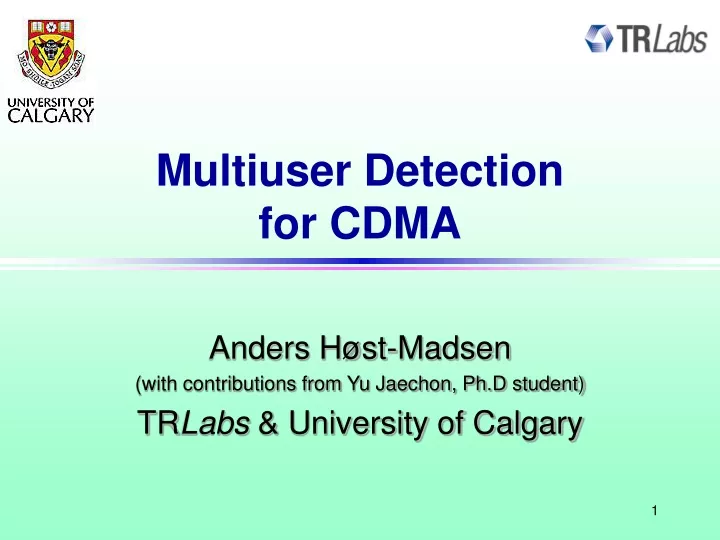 multiuser detection for cdma