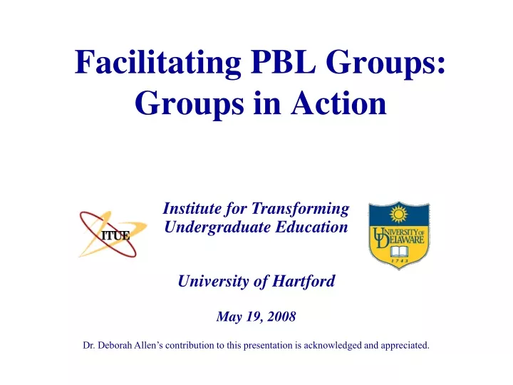 facilitating pbl groups groups in action