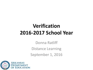 Verification 2016-2017 School Year