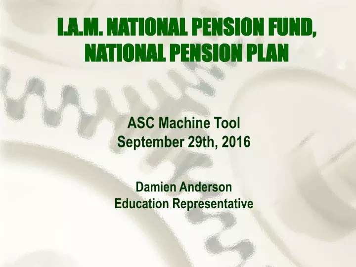 i a m national pension fund national pension plan