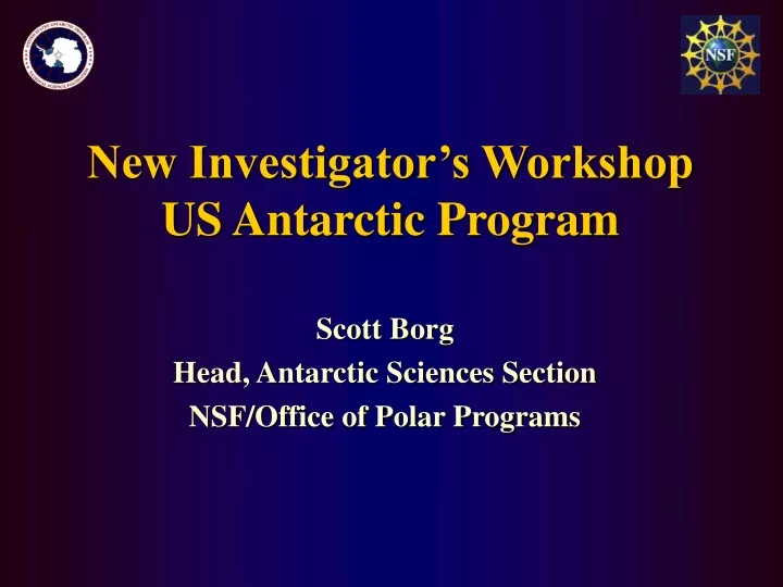 new investigator s workshop us antarctic program