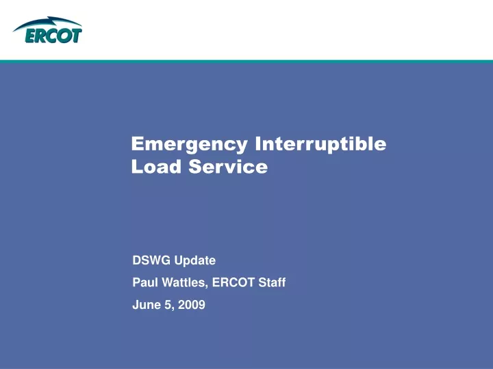 emergency interruptible load service