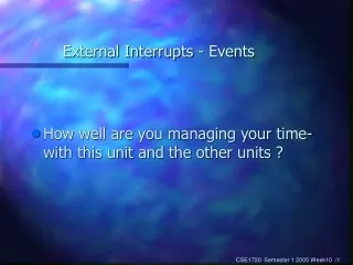 External Interrupts - Events
