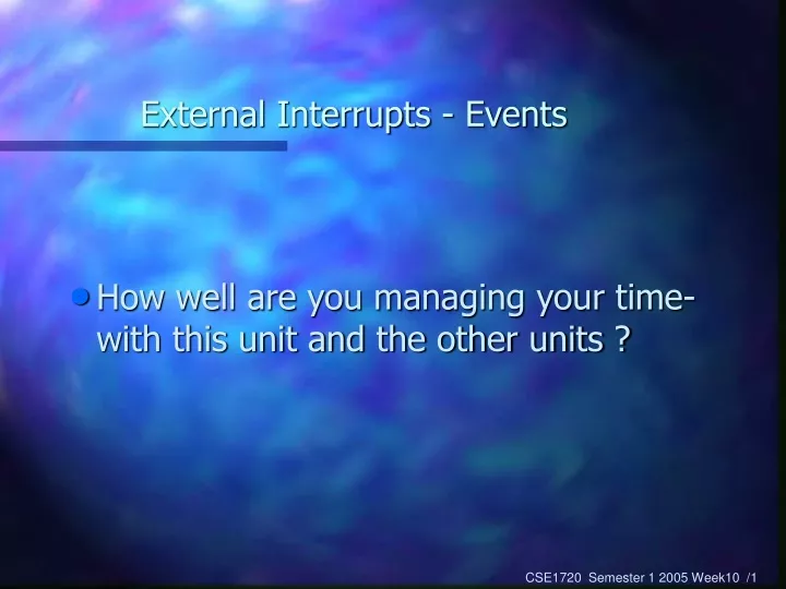 external interrupts events