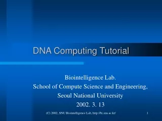 DNA Computing Tutorial