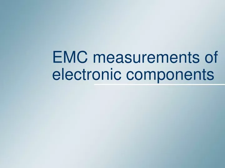 emc measurements of electronic components