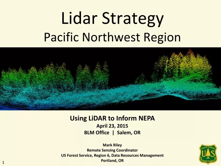 lidar strategy pacific northwest region