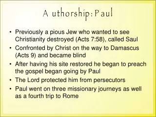 Authorship: Paul