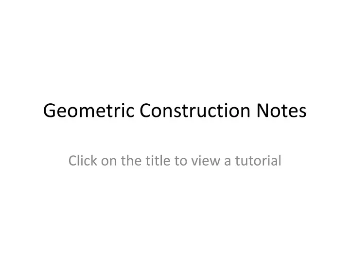 geometric construction notes