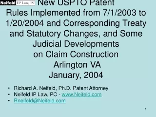 Richard A. Neifeld, Ph.D. Patent Attorney Neifeld IP Law, PC -  Neifeld