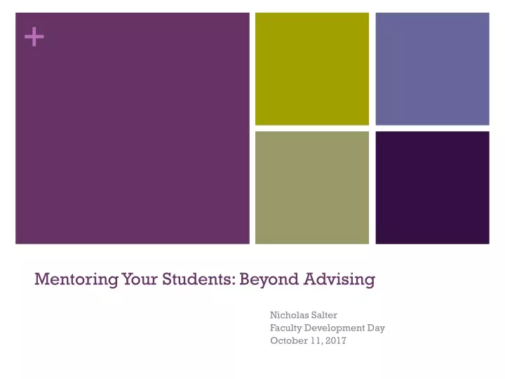 mentoring your students beyond advising