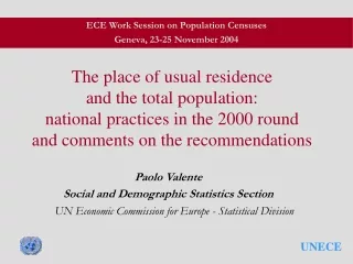 Paolo Valente Social and Demographic Statistics Section