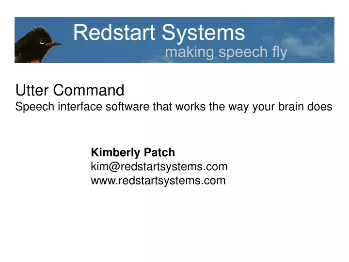 utter command speech interface software that