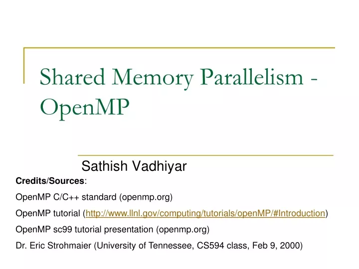 shared memory parallelism openmp
