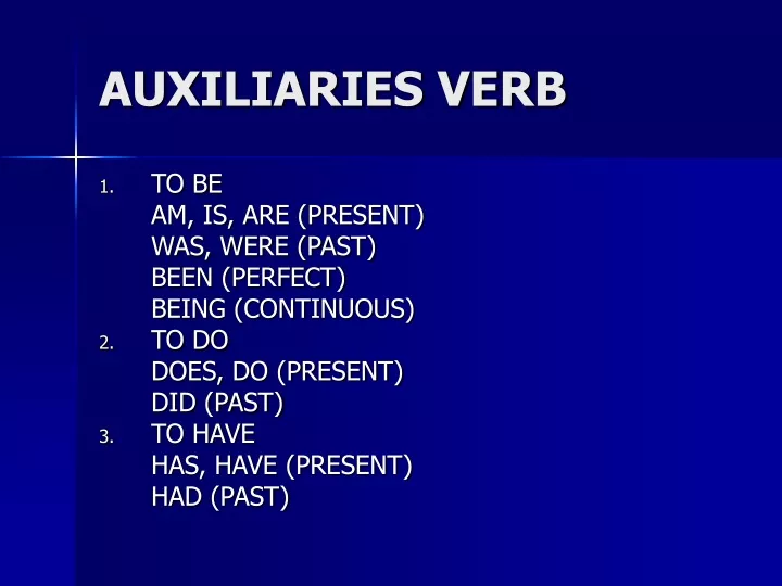 auxiliaries verb